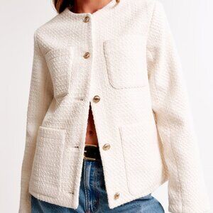 Abercrombie Collarless Tweed Jacket